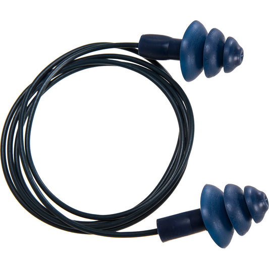 Bouchon d'oreille TPR bleu détectable avec cordon - EP07 (50 paires)